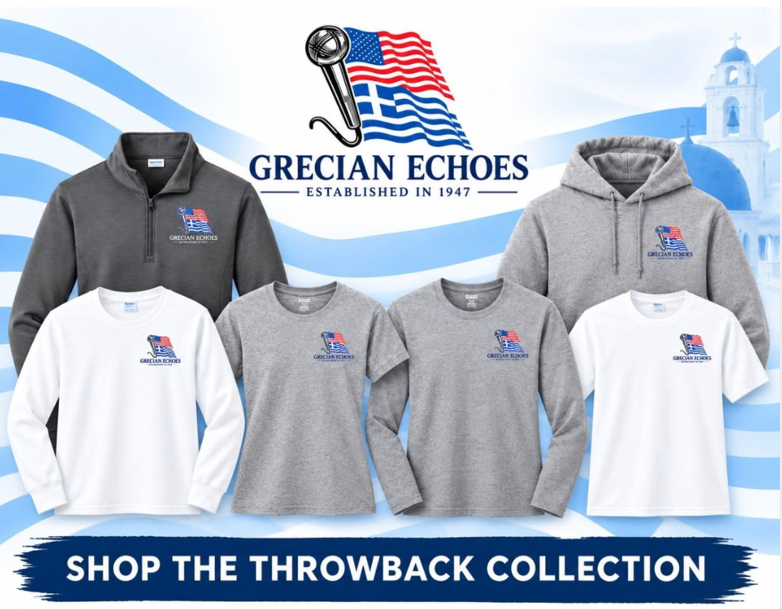 Grecian Echoes throwback merchandise